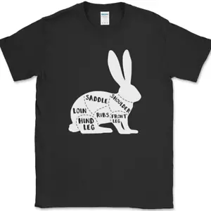 KANINCHENFLEISCHSCHNITTE Metzger T-Shirt lustig BBQ Grillen Jagd Essen T-Shirt - Bild 1 von 10