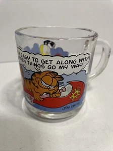 NOS Vintage 1978 GARFIELD ODIE Glass COFFEE CUP MUG McDonalds JIM DAVIS - Picture 1 of 5
