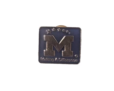 New  University of Michigan Block M  Lapel Pin "Making a difference" #5883 - Image 1 of 4