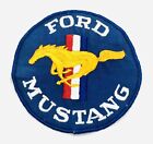 Vintage Ford Mustang Large 5" Round Embroidered Jacket Patch Blue Sew On