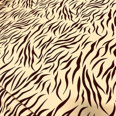 Tiger Animal Print Spandex Fabric 4-way Stretch by Yard for Swimwear Sportwear - Image 1 of 4