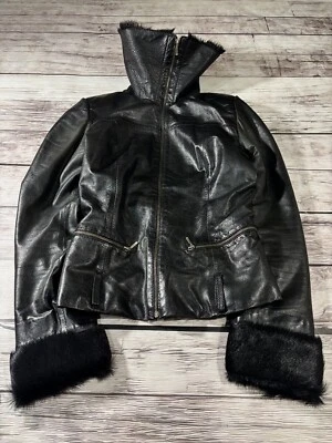 VINTAGE AVANT GARDE STYLE FUR LEATHER JACKET - Image 1 of 4