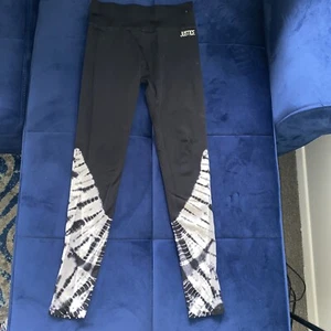 Justice Active Girls Size 12 Full Length Leggings Black With Tie-Dye Design  - Picture 1 of 6