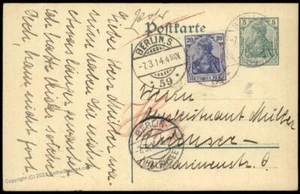 Deutschland 1914 Berlin Rohrpost Druckluftbrief Germania 82603 - Bild 1 von 2