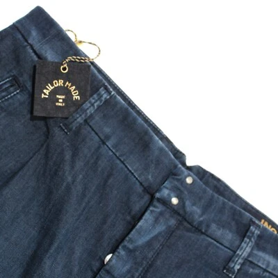 Chinos plisados/pantalones informales Incotex nuevos con etiquetas mezcla de algodón talla 33 EE. UU. en azul Foto 1 de 4