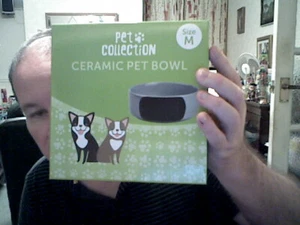 PET COLLECTION GRAUER HAUSTIERNAPF HUND KATZE UNGIFTIG GRÖSSE MEDIUM GEBURTSTAG WEIHNACHTEN - Bild 1 von 1