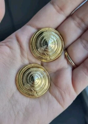 Clip de vestido estilo concha marina clips de zapatos azul vintage tono dorado hecho en Francia Foto 1 de 4