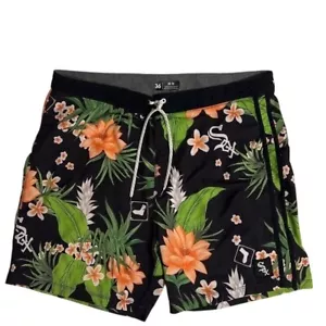 Hurley x '47 Chicago White Sox Floral Swim Trunks Board Shorts Men's Size 36 - Picture 1 of 8