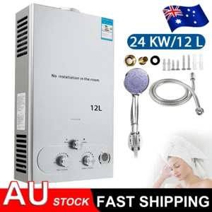 Gas Hot Water Heater Portable Shower Camping LPG Caravan Outdoor Instant - Picture 1 of 13