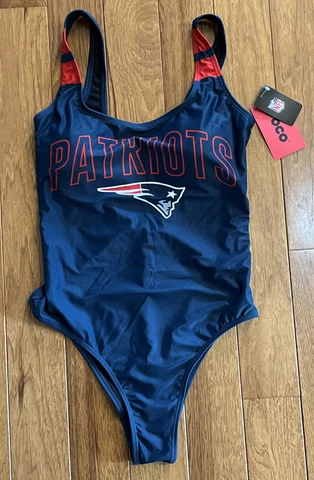 New England Patriots Navy & Red NFL Ladies Swimsuit Size M NWT Cover
