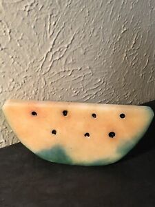 Vintage Watermelon Slice Vintage Alabaster Onyx Stone Fruit 
