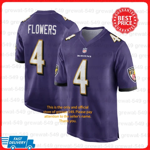 Zay Flowers #4 Baltimore Ravens 2023-24 Season Purple Print Jsy Fanmade All Size Cover