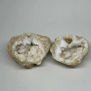 Escultura de geodas de cuarzo natural de 1,81 libras, 4,5"x3,9"x3, 1 par @Marruecos, B10592 - Imagen 1 de 11