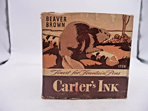 Carter's Vintage 1930's Bottled Ink-Beaver Brown--Great Graphics - Picture 1 of 5