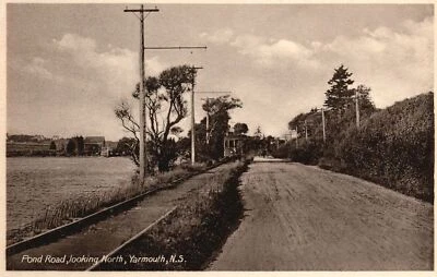 Postal de colección de 1910 Pond Road mirando North Yarmouth Nueva Escocia Canadá PUEDE Foto 1 de 2