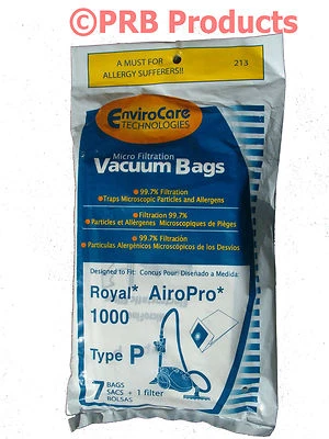 Royal AiroPro RY 1000 Type P Allergy Canister Vacuum Cleaner Bag Dirt Devil #213 - Image 1 of 2
