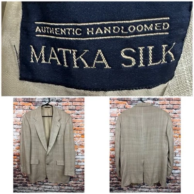 Blazer Chaqueta Matka Seda Hopsack Lacrosse 2 Botones 42 Largo Beige Foto 1 de 4