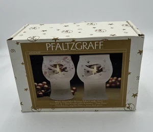 Pfaltzgraff Set (2) Kerzenhalter WEISSER ENGEL Mini Schwebesäule Neu im Karton - Bild 1 von 4