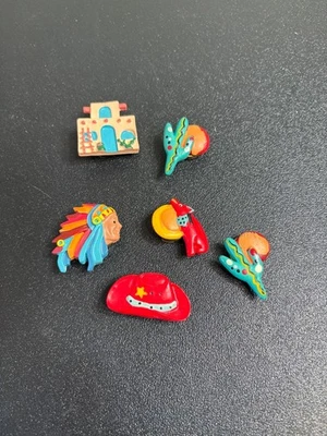 Set of 6 Whimsical Vintage South Western New Mexico Button Covers - Image 1 of 4