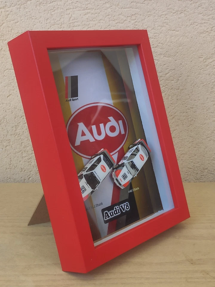 Audi V8 DTM 1990 H.J.Stuck,F.Biela Quadro 3D Modellino 1/87 Herpa - Immagine 1 di 4