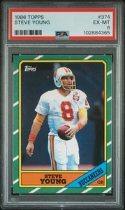 1986 Topps Steve Young #374 PSA 6 - Foto 1 di 2