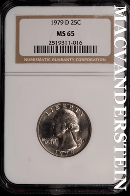 1979-D Washington Quarter - NGC MS 65 - Scarce  Brilliant Uncirculated  #SLi56 - Image 1 of 2