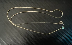 Vintage Italian 14K Gold Box Chain Necklace 16" 1.7 Grams - Picture 1 of 4