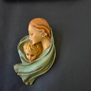 Vintage RR Römische Madonna mit Kind Resin Büste, religiöse Altar Figur - Bild 1 von 4