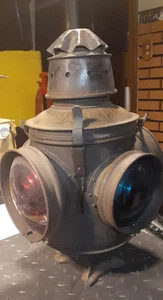 Eisenbahn Weichenlaterne, Milwaukee Road, komplett, SCHÖN!! Umwickelter Pyrex Schornstein. - Bild 1 von 11