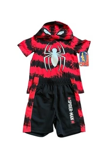 Marvel Spider-Man Toddler Boy 2 Piece Tye Dye Outfit Set Size 4 New  - Picture 1 of 3