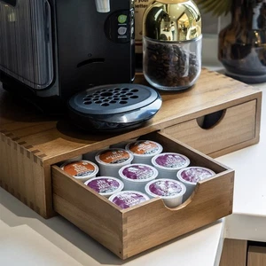 Organizador de tazas K de madera caja de almacenamiento de cápsulas de café cápsulas de café y organizador de té H... - Imagen 1 de 6