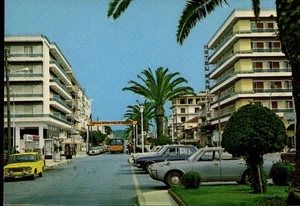 Greece Sparti Sparta The Paleologue Avenue Old Cars 1979 Postcard - Picture 1 of 2