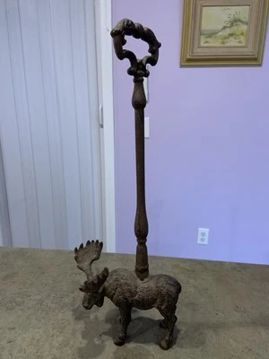 Vtg Moose Cast Iron Door Porter Stop Super Rare Design! - Image 1 of 4