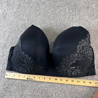 Новый с Ярлыками Cacique комфорта блаженство слегка с подкладкой полный охват бюстгальтер черный цветочный кружева 42F - Изображение 1 из 4