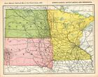 1906 Antique Minnesota South & North Dakota Railroad Map Railway Map 9997