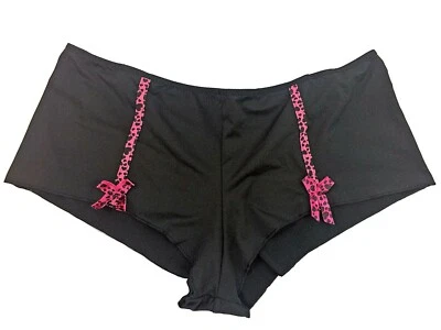 Plus Size Rene Rofe Panty Black Hearts in Pink Trim Womens 8 or 9 - Image 1 of 4