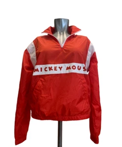 Disney Womens Size S Red White Mickey Mouse Cosmic Adventure Windbreaker Jacket - Picture 1 of 10