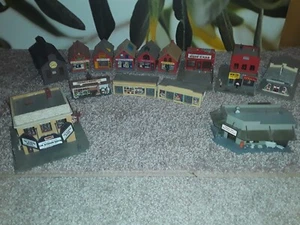 Vintage HO train slot car structures buildings theater houses towers Shops lot - Picture 1 of 8