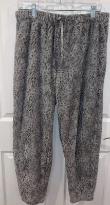 MUKLUKS Pantalones de salón suaves con fondo de banda geométrico gris para mujer Talla L EUC Foto 1 de 4