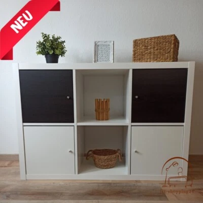 🔵🟡IKEA Kallax Einsatz Tür schwarz/weiß Regal Aufbewahrung Box Expedit - Bild 1 von 4