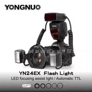 YONGNUO YN24EX E-TTL Twin Lite Macro LED Flash Light Speedlite for Canon Camera - Picture 1 of 13
