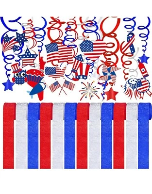 2 Packs of 48 pcs Patriotic Party Decorations 4th of July American Flag Military - Imagem 1 de 4
