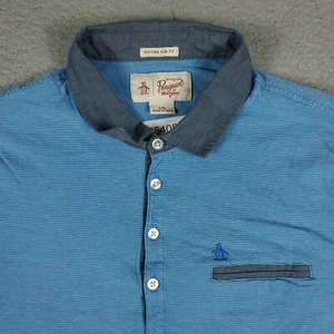 Penguin Polo Shirt Mens Size Large Blue Casual Short Sleeve - Picture 1 of 6