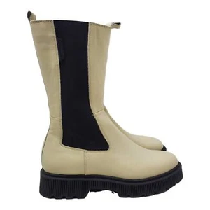 Botas Chelsea altas hasta la rodilla plataforma crema Kurt Geiger London STINT talla 42 EUR - Imagen 1 de 12