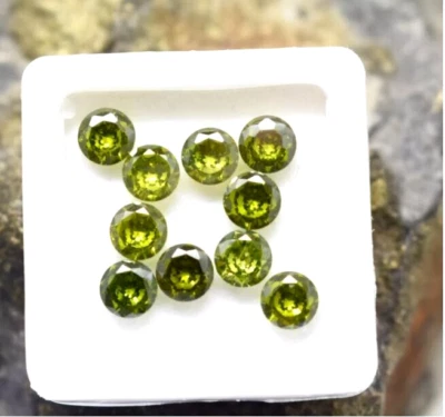 Excellent Cut Natural Green Peridot 15 Pieces 6x4 mm Round Shape Loose Gemstone - Image 1 of 4