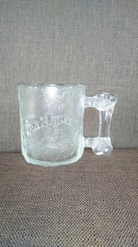 1993 McDonald's The FlintstoneS Pre Dawn Glass Mug Bone Handel.