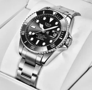 LIGE Top Brand Luxury Fashion Diver Watch Men 30ATM Waterproof Date Sport Quartz - Picture 1 of 10