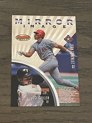 1997 Bowman’s Best Mirror Image Gonzalez Guillen Sheffield Hidalgo #MI6 - Image 1 of 2