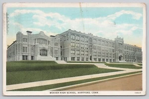 Postal Weaver High School Hartford Connecticut borde blanco vista a la calle - Imagen 1 de 2