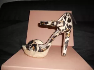 Sandalias zapatos MIU MIU con tiras estampado de leopardo plataforma pelo de poni 37,5 - Imagen 1 de 10